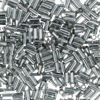 Бисер TOHO Bugle, размер 3мм, цвет #29 (Внутреннее серебрение, черный бриллиант), 10 грамм