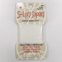 Нить полиэстеровая, S-Lon Japan, толщина 0.25мм, цвет белый, моток, 20.1 метра