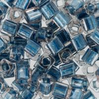 Бисер TOHO Cube, размер 3мм, цвет #288 (Окрашенный изнутри, хрусталь/голубой металлик), 10 грамм