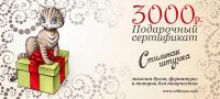 Подарочный сертификат на 3 000 рублей, 1 шт.