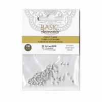 Кримпы, 2х2мм, Bead Smith, трубочки, базовый материал - латунь, посеребренные, 100 шт.