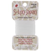 Нить полиэстеровая, S-Lon Japan, толщина 0.2мм, цвет белый, моток, 20.1 метра