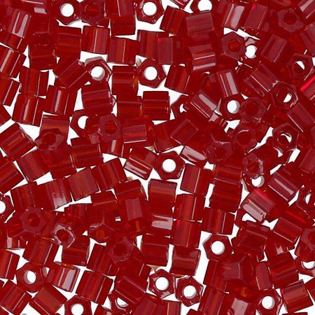 Бисер TOHO Hexagon, размер 11/0, цвет #5D (Прозрачный, гранат), 10 грамм