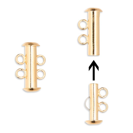 Застежка, 16х11мм, трубочка-слайдер на две нити, базовый материал - латунь, позолоченная, 1 шт. Застежка, 16х11мм, трубочка-слайдер на две нити, базовый материал - латунь, позолоченная, 1 шт.