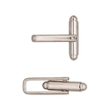 Основы для запонок, 19х17мм, с платформой 5х3мм, базовый материал - латунь, родиевое покрытие, пара