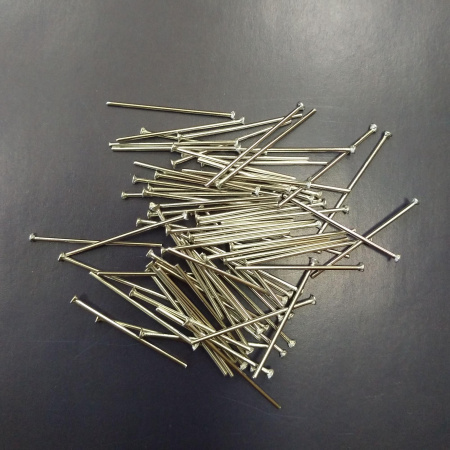 Пины со шляпкой, 20х0.723мм, базовый материал - нержавеющая сталь, без покрытия, 5 грамм Пины со шляпкой, 20х0.723мм, базовый материал - нержавеющая сталь, без покрытия, 5 грамм