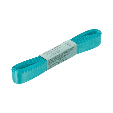 Лента атласная, Gaммa, 12мм, лазурная №047, моток, 5 метров Лента атласная, Gaммa, 12мм, лазурная №047, моток, 5 метров