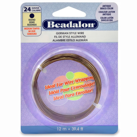 Проволока гибкая, 0.511мм, Beadalon, цвет античная латунь, моток, 12 метров Проволока гибкая, 0.511мм, Beadalon, цвет античная латунь, моток, 12 метров