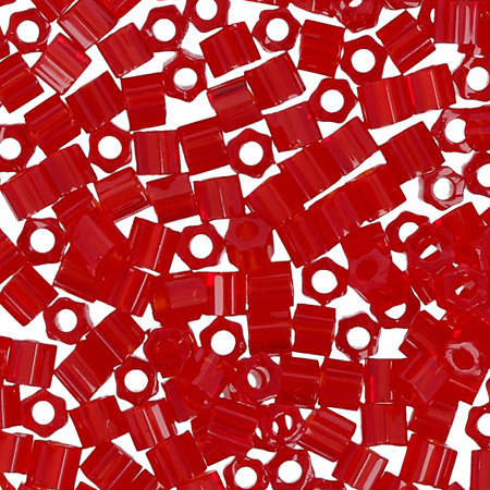 Бисер TOHO Hexagon, размер 11/0, цвет #5C (Прозрачный, рубин), 10 грамм