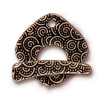 Застежка, 24мм, TierraCast, тогл, ромб со спиральным узором, базовый материал - оловянный сплав, бронзовый, 1 шт. Застежка, 24мм, TierraCast, тогл, ромб со спиральным узором, базовый материал - оловянный сплав, бронзовый, 1 шт.