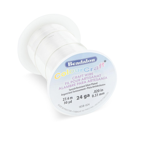 Проволока гибкая, 0.511мм, Beadalon ColourCraft, не темнеющая, посеребренная, катушка, 27.4 метра Проволока гибкая, 0.511мм, Beadalon ColourCraft, не темнеющая, посеребренная, катушка, 27.4 метра