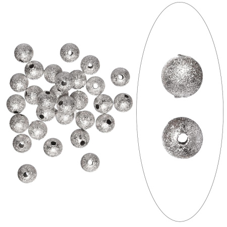 Бусина металлическая, 6мм, звездная пыль, базовый материал - латунь, стального цвета, 5 грамм Бусина металлическая, 6мм, звездная пыль, базовый материал - латунь, стального цвета, 5 грамм