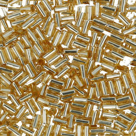 Бисер TOHO Bugle, размер 3мм, цвет #22 (Внутреннее серебрение, светлый топаз), 10 грамм