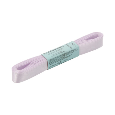 Лента атласная, Gaммa, 12мм, сиреневая №080, моток, 5 метров Лента атласная, Gaммa, 12мм, сиреневая №080, моток, 5 метров