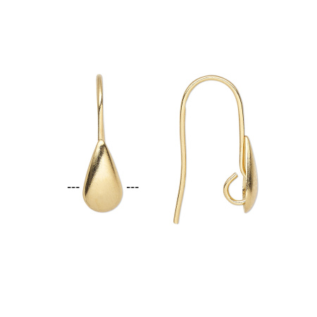 Швензы открытые, 18х5мм, с капелькой и скрытой петелькой, базовый материал - латунь, позолоченные, пара