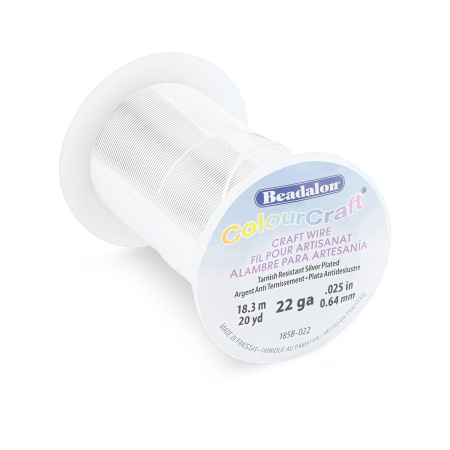 Проволока гибкая, 0.644мм, Beadalon ColourCraft, не темнеющая, посеребренная, катушка, 18.3 метра Проволока гибкая, 0.644мм, Beadalon ColourCraft, не темнеющая, посеребренная, катушка, 18.3 метра