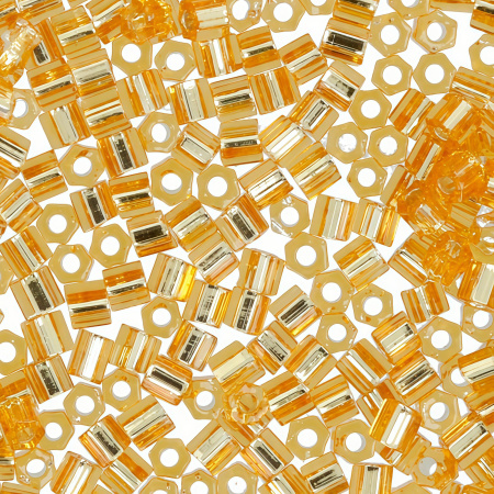 Бисер TOHO Hexagon, размер 11/0, цвет #22B (Внутреннее серебрение, средний топаз), 10 грамм