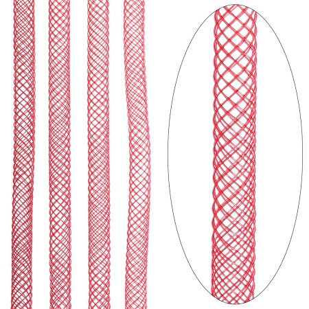 Бижутерная сетка-рукав, 4мм, красная, 15 метров