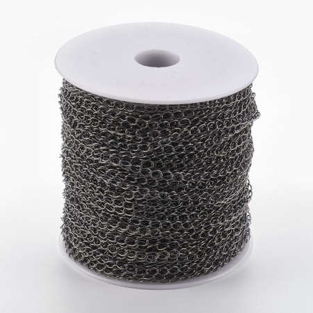 <p>Изящная витая цепочка. Звенья запаяны. Размер может немного отличаться от заявленного. Оттенок может отличаться от фотографии и в разных поставках. Цена за 2 метра. При покупке нескольких метров, по возможности отрезается цельным куском.</p><p>ВНИМАНИЕ: могут попадаться звенья, слипшиеся между собой.</p>