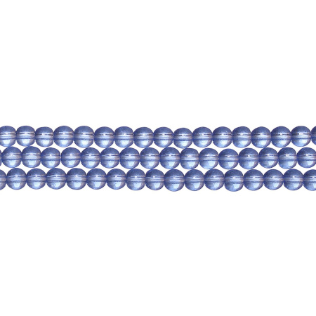 Бусины стеклянные, 4мм, сине-голубые, 78 шт., низка