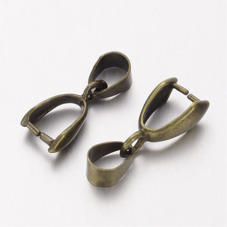 Держатель, 20х5мм, зажимной, с подвижной петелькой, базовый материал - латунь, бронзового цвета, 1 шт.