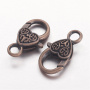 <p>Крупный карабин в форме сердца с двусторонним витым узором. Под античную медь. Оттенок может отличаться от фотографии и в разных поставках. Цена за 2 шт.</p>