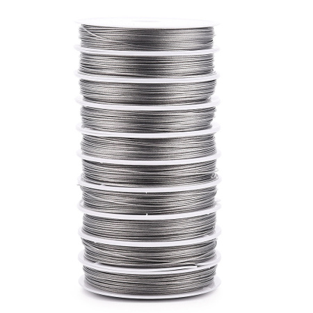 <p>Довольно качественный, очень толстый ювелирный тросик. Толщина около 0.8мм, может немного отличаться от заявленной. Цвет тёмно-серебристый (стальной). Оттенок может отличаться от фотографии и в разных поставках. Цена за катушку около 14 метров. Тросик в намотке может состоять из нескольких кусков.</p>