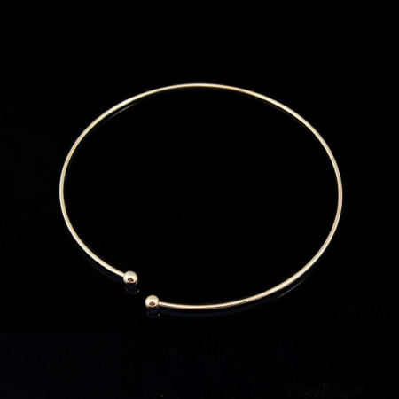 Основа для браслета, 58мм, Корея, кафф с шариками, базовый материал - латунь, позолоченный, 1 шт.