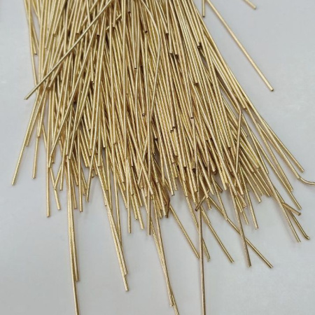 Канитель, 1.1мм, medium, гладкая, позолоченная (светлое золото), 30-40 см, 1 шт.