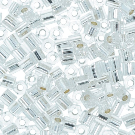 <p>Японский бисер TOHO Hexagon (шестигранный Тохо), размер 11/0 (2.2 мм). Кристально-прозрачный с серебристой сердцевиной (Silver-Lined Crystal). Оттенок может отличаться от фотографии. Цена за 10 грамм. Среднее количество бисерин в 1 грамме Toho шестиугольном 11/0 от 80 до 90 штук, может сильно варьироваться в зависимости от вида бисера.</p>