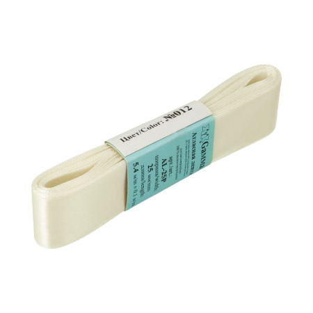 Лента атласная, Gaммa, 25мм, слоновая кость №012, моток, 5 метров Лента атласная, Gaммa, 25мм, слоновая кость №012, моток, 5 метров