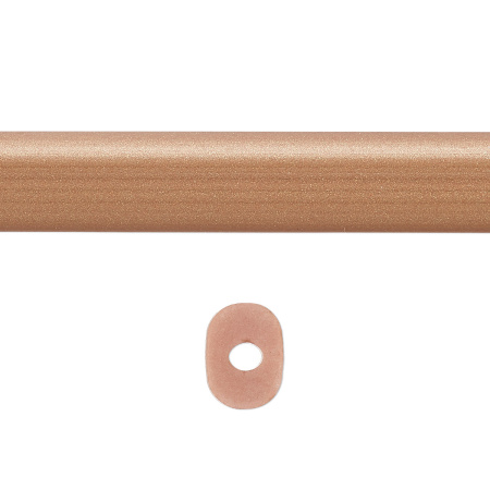 Шнур силиконовый полый, овальный, около 10х8.5мм, бежевый металлик, 91 см