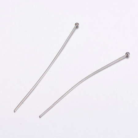 Пины с шариком, 50х0.7мм, базовый материал - нержавеющая сталь, без покрытия, 5 грамм