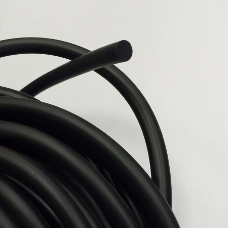 Шнур резиновый без отверстия, около 6мм, черный, 1 метр