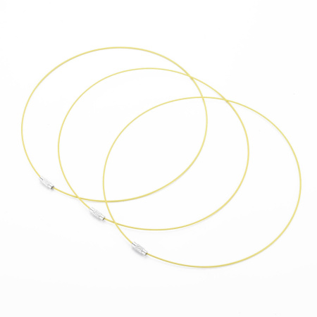 Основа для колье (чокер) с замком, 1мм, цвет жёлтый, 45 см, 5 шт.