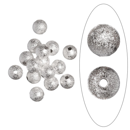 Бусина металлическая, 8мм, звездная пыль, базовый материал - латунь, серебристая, 5 грамм