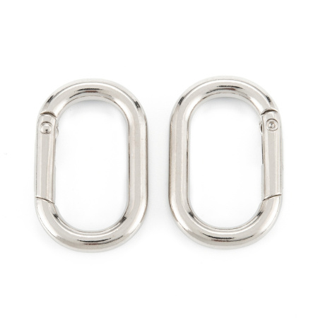 Застежка, 38х24х5, овальный карабин, базовый материал - цинковый сплав, стального цвета, 2 шт. Застежка, 38х24х5, овальный карабин, базовый материал - цинковый сплав, стального цвета, 2 шт.