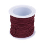 <p>Качественная эластичная резинка в текстильной (синтетической) оплетке. Также называется шляпная резинка, шнур-резинка, эластичный шнур. Толщина около 1-1.3 мм. Цвет бордовый, оттенок может отличаться от фотографии и в разных поставках. Шнур в намотке может состоять из нескольких кусков. Отлично подходит для создания браслетов, детских бус и резинок для волос. Цена за катушку, около 20 метров.</p>