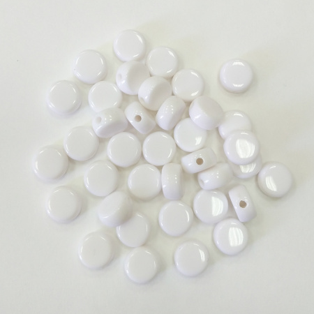 Бусины акриловые, 7х4мм, белые, 5 грамм