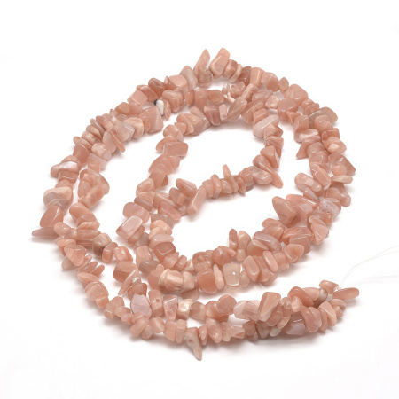 Бусины каменные, гелиолит (солнечный камень), сколы, 3-10мм, 220 шт., низка