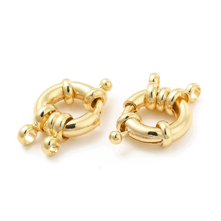 Застежка, 22х13.5х5мм, кольцо, с подвижной петелькой, с ответной частью, базовый материал - латунь, позолоченное, 1 шт.