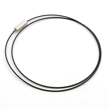 Основа для колье (чокер) с замком, 1мм, цвет черный, 45 см, 5 шт.