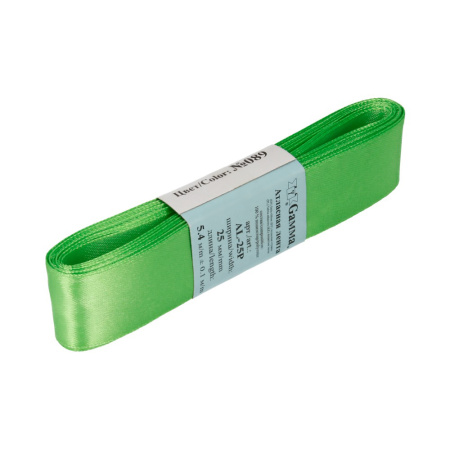 Лента атласная, Gaммa, 25мм, светло-салатовая №089, моток, 5 метров Лента атласная, Gaммa, 25мм, светло-салатовая №089, моток, 5 метров