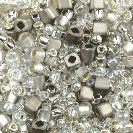 Бисер TOHO Mix, цвет #3201 (Бело-серебристый), 10 грамм