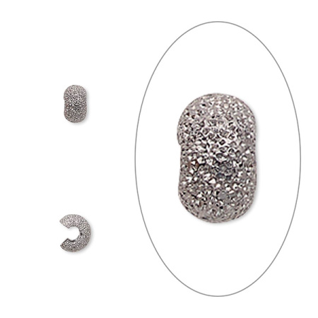 Кримпы, 4мм, покрывные, звездная пыль, базовый материал - латунь, вороненая сталь, 10 шт.