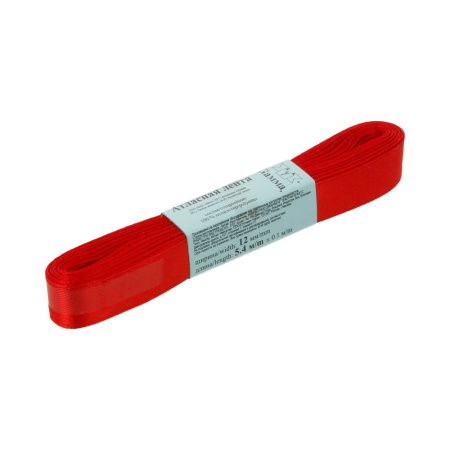 Лента атласная, Gaммa, 12мм, темно-красная №104, моток, 5 метров Лента атласная, Gaммa, 12мм, темно-красная №104, моток, 5 метров