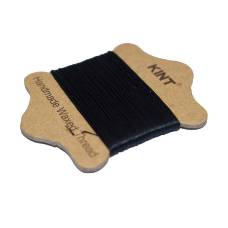 Нить нейлоновая вощёная, 0.65мм, чёрная, моток, 20 метров