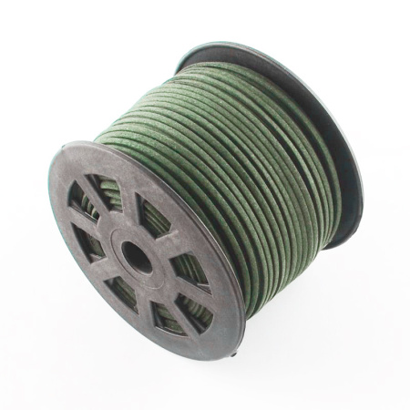 Шнур из искусственной замши, около 3х1.5мм, плоский, темно-оливковый, 5 метров