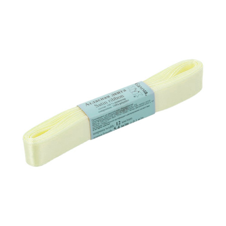 Лента атласная, Gaммa, 12мм, кремовая №008, моток, 5 метров Лента атласная, Gaммa, 12мм, кремовая №008, моток, 5 метров