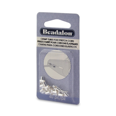 Кримпы, 4х3мм, Beadalon, трубочки, базовый материал - латунь, посеребренные, 40 шт.